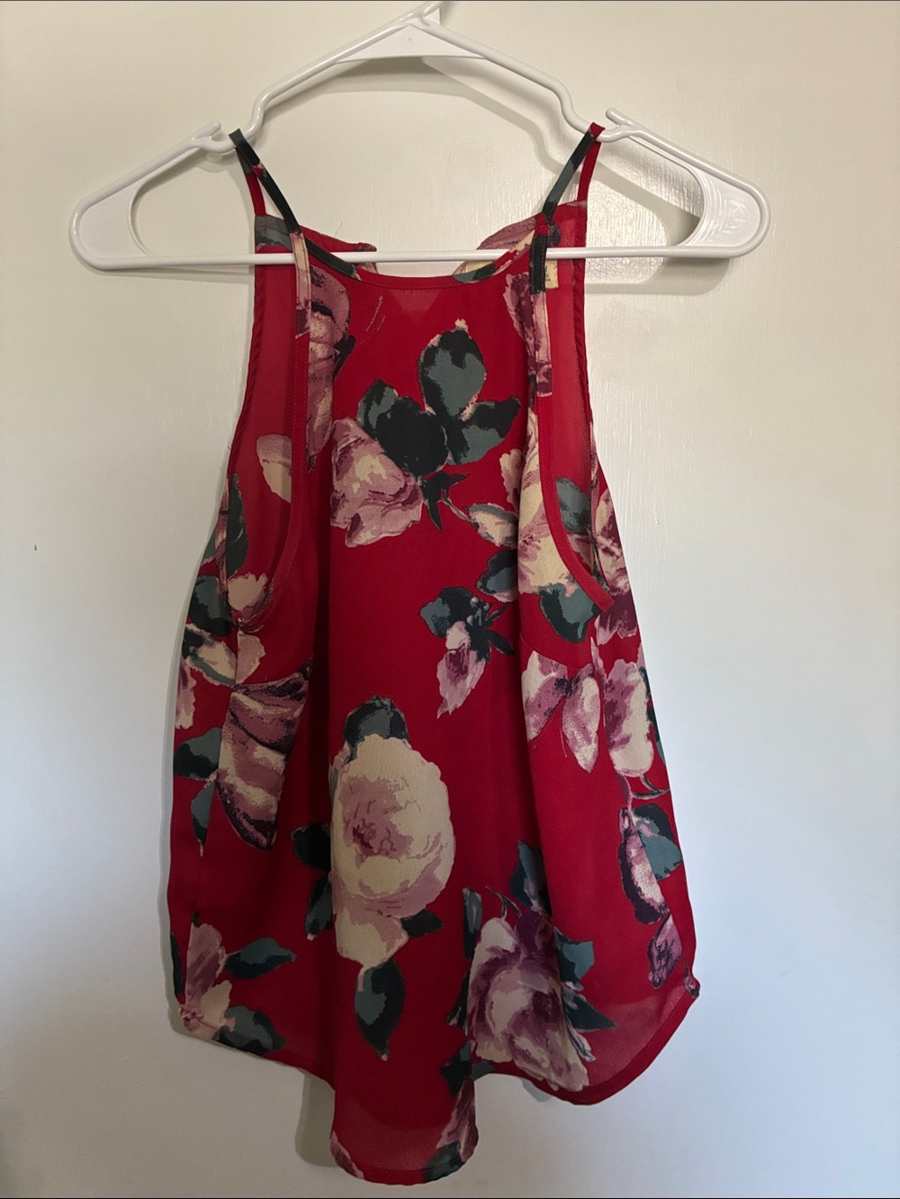 Abercrombie & Fitch Red Floral Halter Camisole